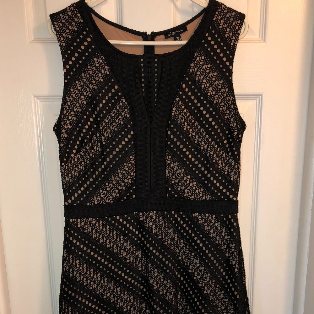 Black lace dress; nude lining